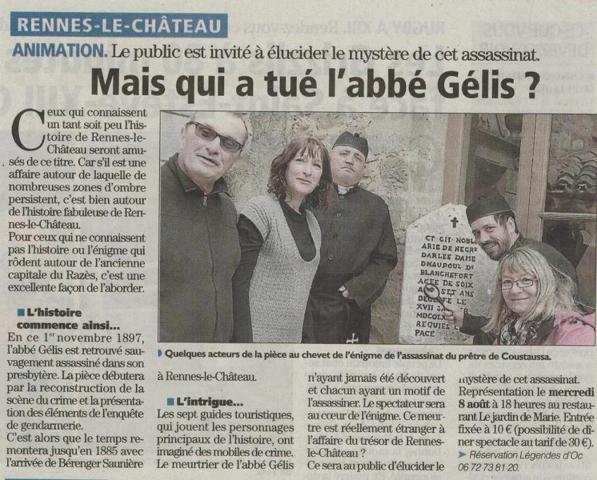 Article journal Rennes-le-Château murder-party